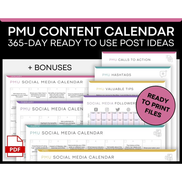 PMU Content Calendar +Bonuses