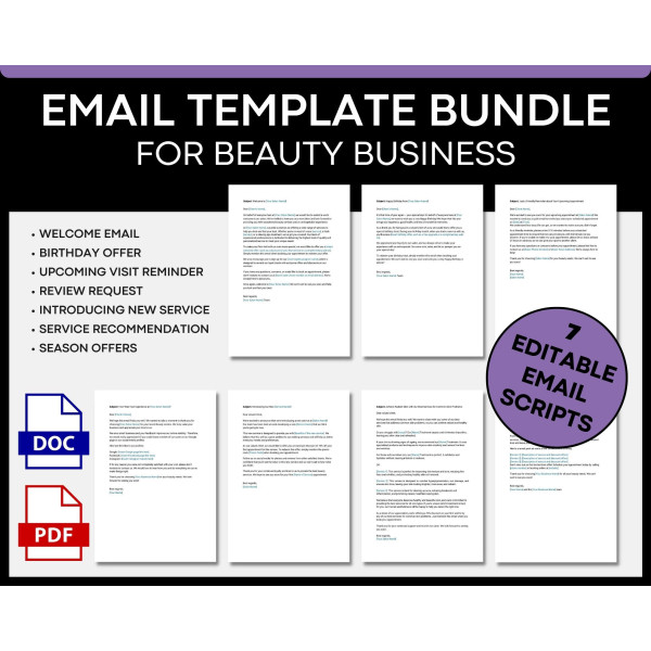 Email Template Bundle  for Beauty Niche